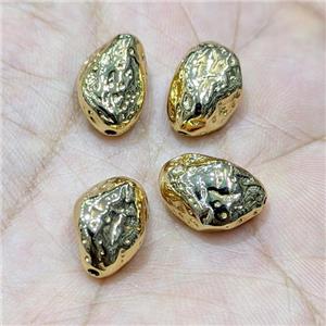 Copper Nugget Beads Freeform 14K Gold Plated, approx 8-15mm