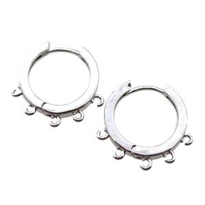 copper Hoop Earrings, platinum plated, approx 20mm dia