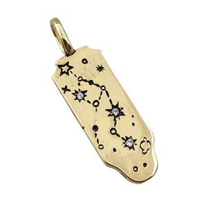 copper tarot card pendant, dipper, gold plated, approx 10-25mm