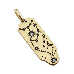 copper tarot card pendant, dipper, gold plated, approx 17-22mm