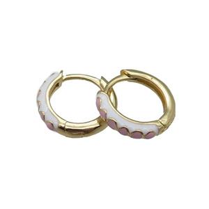 copper Hoop Earrings with enameled, gold plated, approx 14mm dia