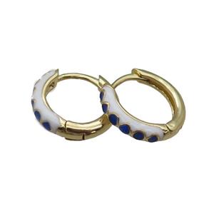 copper Hoop Earrings with enameled, gold plated, approx 14mm dia