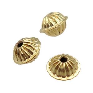 copper flying saucer beads, gold plated, approx 6mm