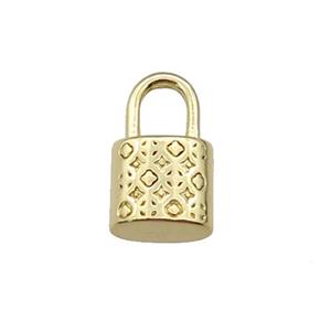 copper Lock pendant, gold plated, approx 7-12mm