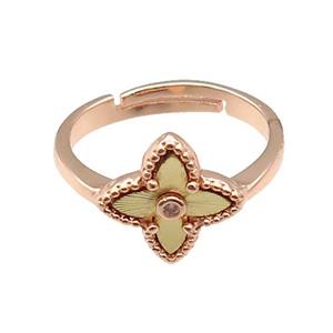 copper Star Ring, adjustable, rose gold, approx 12mm, 18mm dia