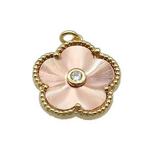 copper Flower pendant, rose gold, approx 18mm