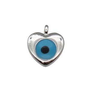 copper Hearteye pendant, platinum plated, approx 7.5mm