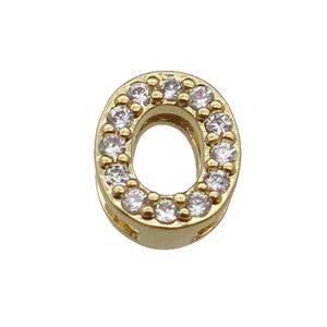 copper Number-0 Beads pave zircon, gold plated, approx 8mm, 2-6mm hole