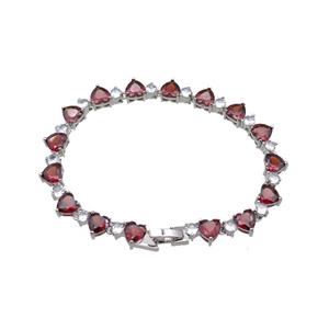 copper Bracelet pave zircon, platinum plated, approx 7mm, 17cm length