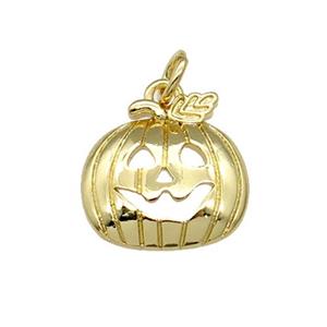 Copper Pumpkin Charm Pendant Halloween Gold Plated, approx 14mm