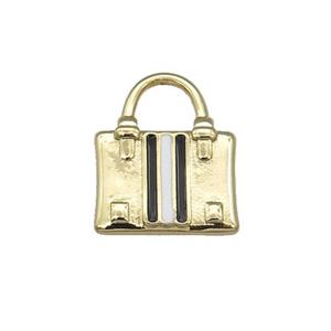 Copper Bag Charm Pendant Enamel Gold Plated, approx 15-20mm