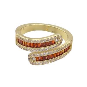 Copper Ring Pave Zircon Gold Plated, approx 5mm, 18mm dia