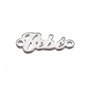 Copper Bebe Connector Letter Platinum Plated, approx 15mm