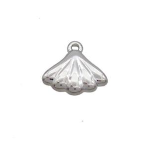 Copper Pendant Shell-Shape Platinum Plated, approx 8mm