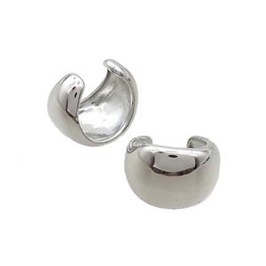 Copper Clip Earring Platinum Plated, approx 14mm