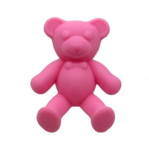 Pink Resin Bear Pendant Matte, approx 30-38mm