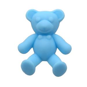 Blue Resin Bear Pendant Matte, approx 30-38mm