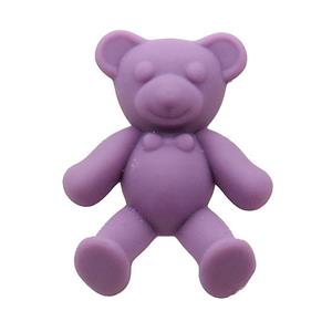 Purple Resin Bear Pendant Matte, approx 30-38mm