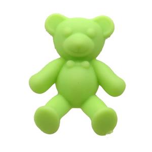 Olive Resin Bear Pendant Matte, approx 30-38mm