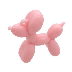 Pink Resin Dog Pendant, approx 42mm