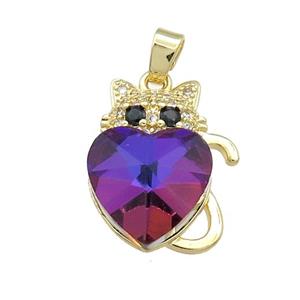 Copper Mouse Pendant Pave Crystal Glass Zircon Gold Plated, approx 14mm, 14-22mm