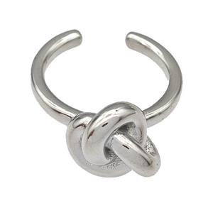 Copper Rings Knot Platinum Plated, approx 13mm, 18mm dia