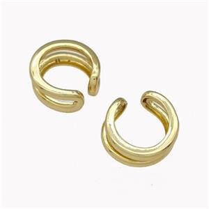 Copper Clip Earrings Gold Plated, approx 5mm, 14mm dia