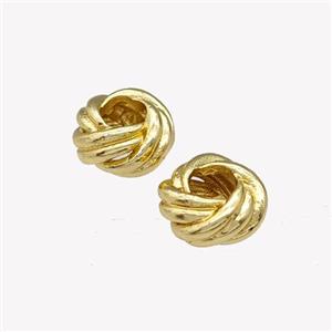 Copper Rondelle Beads Large Hole Gold Plated, approx 8mm, 4mm hole