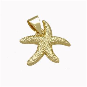 Copper Starfish Charms Pendant Gold Plated, approx 15mm