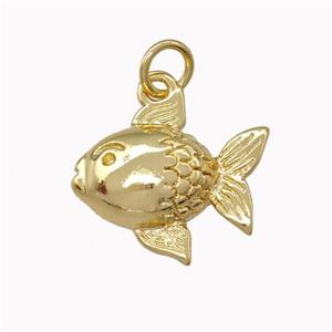 Copper Fish Pendant Gold Plated, approx 15mm