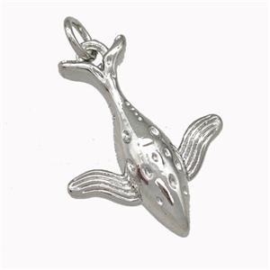 Copper Shark Charms Pendant Platinum Plated, approx 16.5-21mm