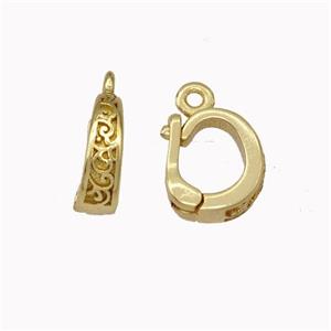 Copper Clasp Bail Gold Plated, approx 7-9mm