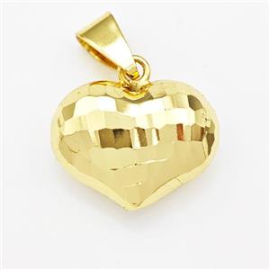 Copper Heart Pendant Hollow Gold Plated, approx 16-20mm