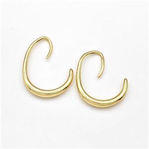 Copper Hook Earrings Gold Plated, approx 22-30mm