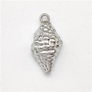 Conch Shell Charms Copper Pendant Platinum Plated, approx 9-15mm