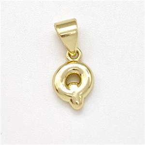 Copper Letter-Q Pendant Gold Plated, approx 6-7mm