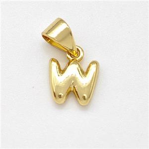 Copper Letter-W Pendant Gold Plated, approx 6-7mm