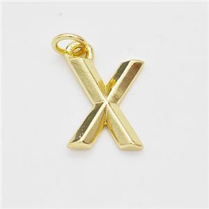 Copper Letter-X Pendant Gold Plated, approx 9-12.5mm