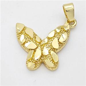 Copper Butterfly Pendant Nugget Gold Plated, approx 16-18mm