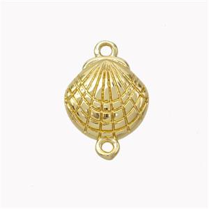 Copper Scallop Shell Connector Gold Plated, approx 12mm