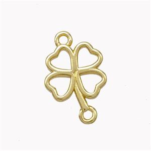 Copper Clover Connector Gold Plated, approx 11-13mm