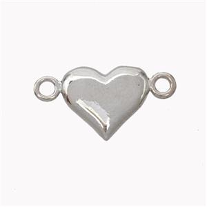 Copper Heart Connector Platinum Plated, approx 9.5-11mm