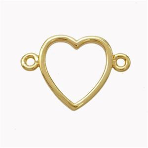 Copper Heart Connector Gold Plated, approx 13mm