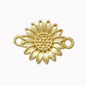 Copper Sunflower Connector Gold Plated, approx 14mm