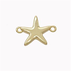 Copper Starfish Connector Gold Plated, approx 12mm