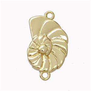 Nautilus Charms Copper Spiral Connector Shell Gold Plated, approx 11-16mm