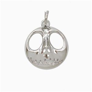 Halloween Mask Charms Copper Pendant Platinum Plated, approx 14-15mm