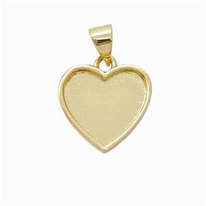 Copper Heart Pendant Gold Plated, approx 14mm