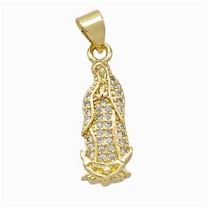 Jesus Charms Copper Pendant Micropave Zirconia Gold Plated, approx 7.5-18mm