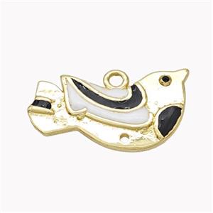 Copper Doves Birds Pendant Enamel Gold Plated, approx 15-28mm